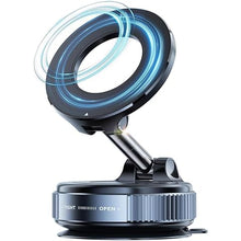 360° Magnetic Car Mobile Holder for Dashboard Vacuum Suction Phone Holder Mount Hand Free Magnetic Cell Phone Stand with Strong Grip Shockproof Suction Cup for Car Gym Office Table - Black