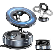 360° Magnetic Car Mobile Holder for Dashboard Vacuum Suction Phone Holder Mount Hand Free Magnetic Cell Phone Stand with Strong Grip Shockproof Suction Cup for Car Gym Office Table - Black