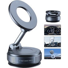 360° Magnetic Car Mobile Holder for Dashboard Vacuum Suction Phone Holder Mount Hand Free Magnetic Cell Phone Stand with Strong Grip Shockproof Suction Cup for Car Gym Office Table - Black