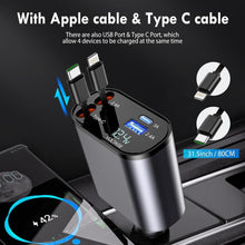 Retractable 4 in 1 Fast Car Phone Charger : Exclusive Collection