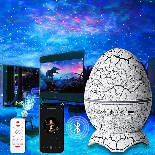 5-in-1 Dinosaur Egg Galaxy Projector | Starry Night Light with Bluetooth & White Noise