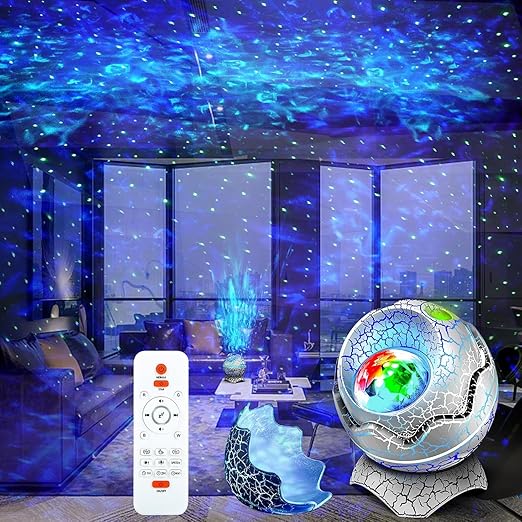 5-in-1 Dinosaur Egg Galaxy Projector | Starry Night Light with Bluetooth & White Noise